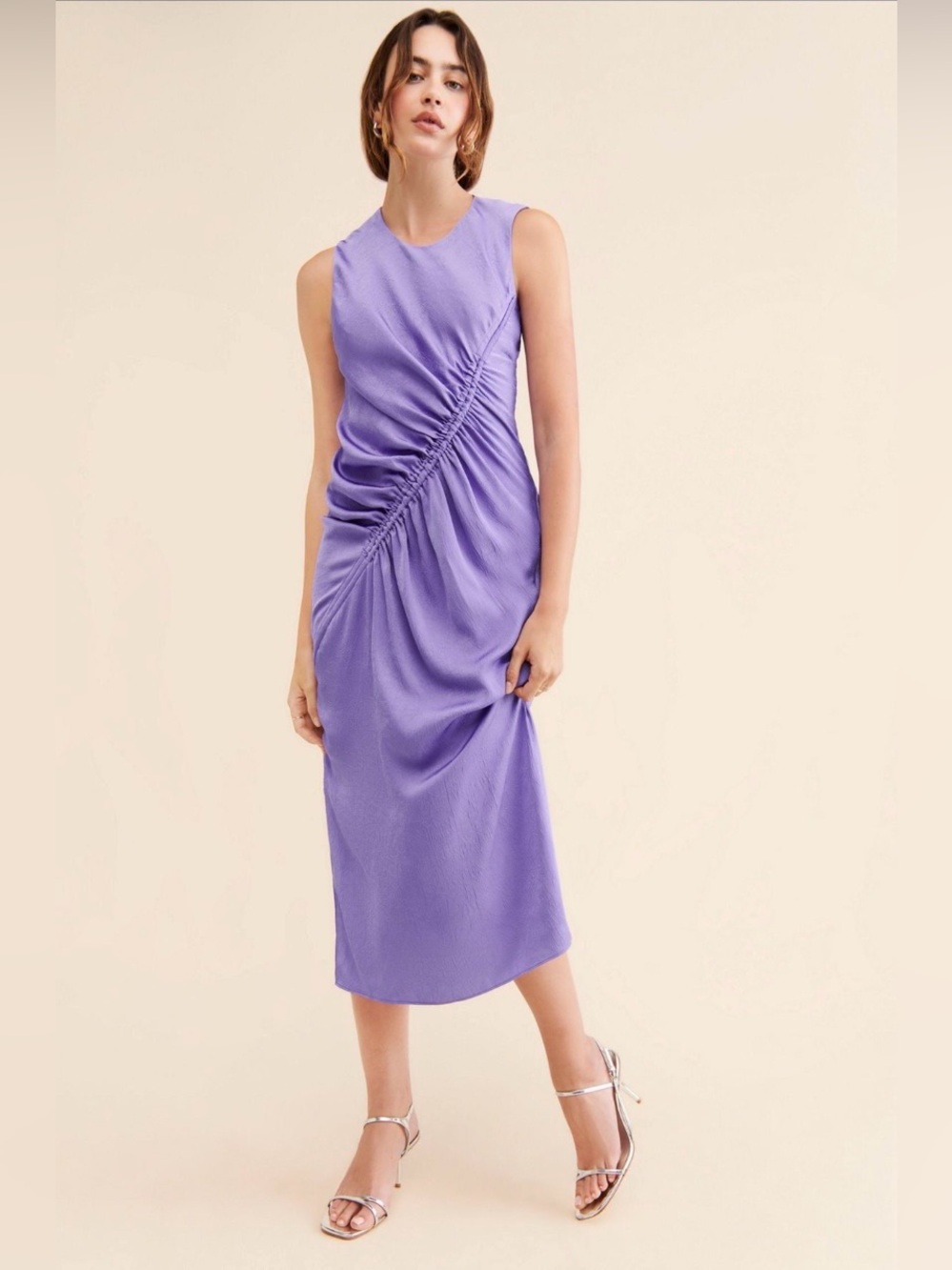 Baum Und Pferdgarten Allanna Ruched Midi Dress Large